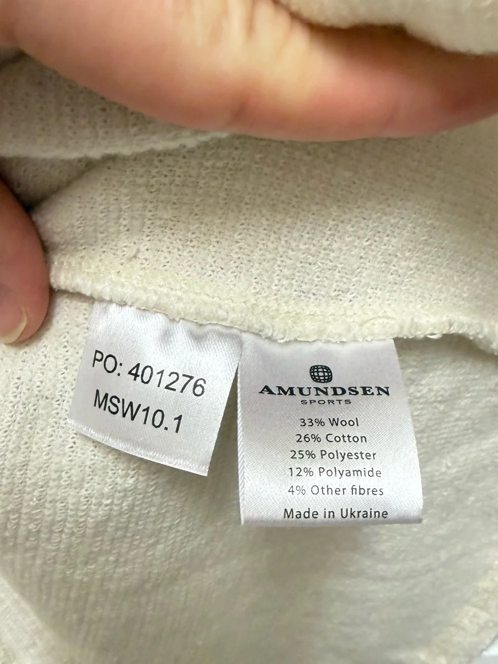 Amundsen Cream Sherpa Quarter Zip Pullover Sweater